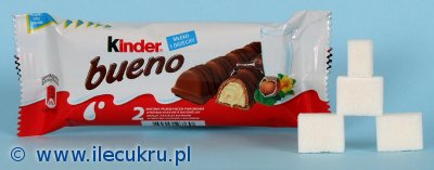 Kinder Bueno - ile zawiera cukru - 2 batoniki